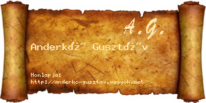 Anderkó Gusztáv névjegykártya